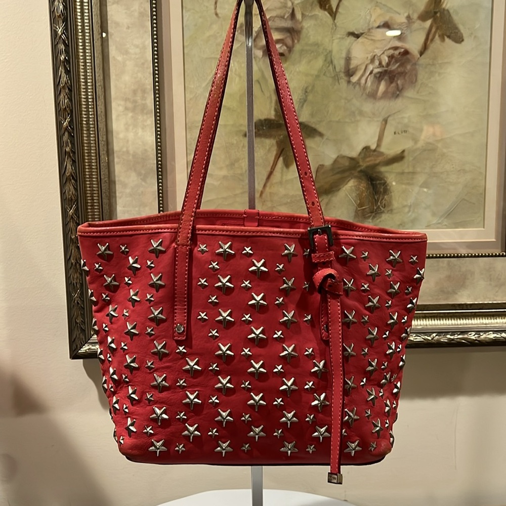 Jimmy Choo Pink Leather Star Tote Bag - Picture 15 of 16